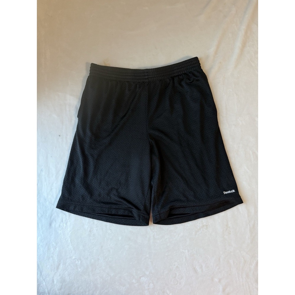 REEBOK BOYS ATHLETIC Basketball Gym Exercise Running Sport Black SHORTS Sz 14/16